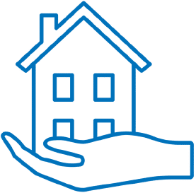icon of a hand holding a house